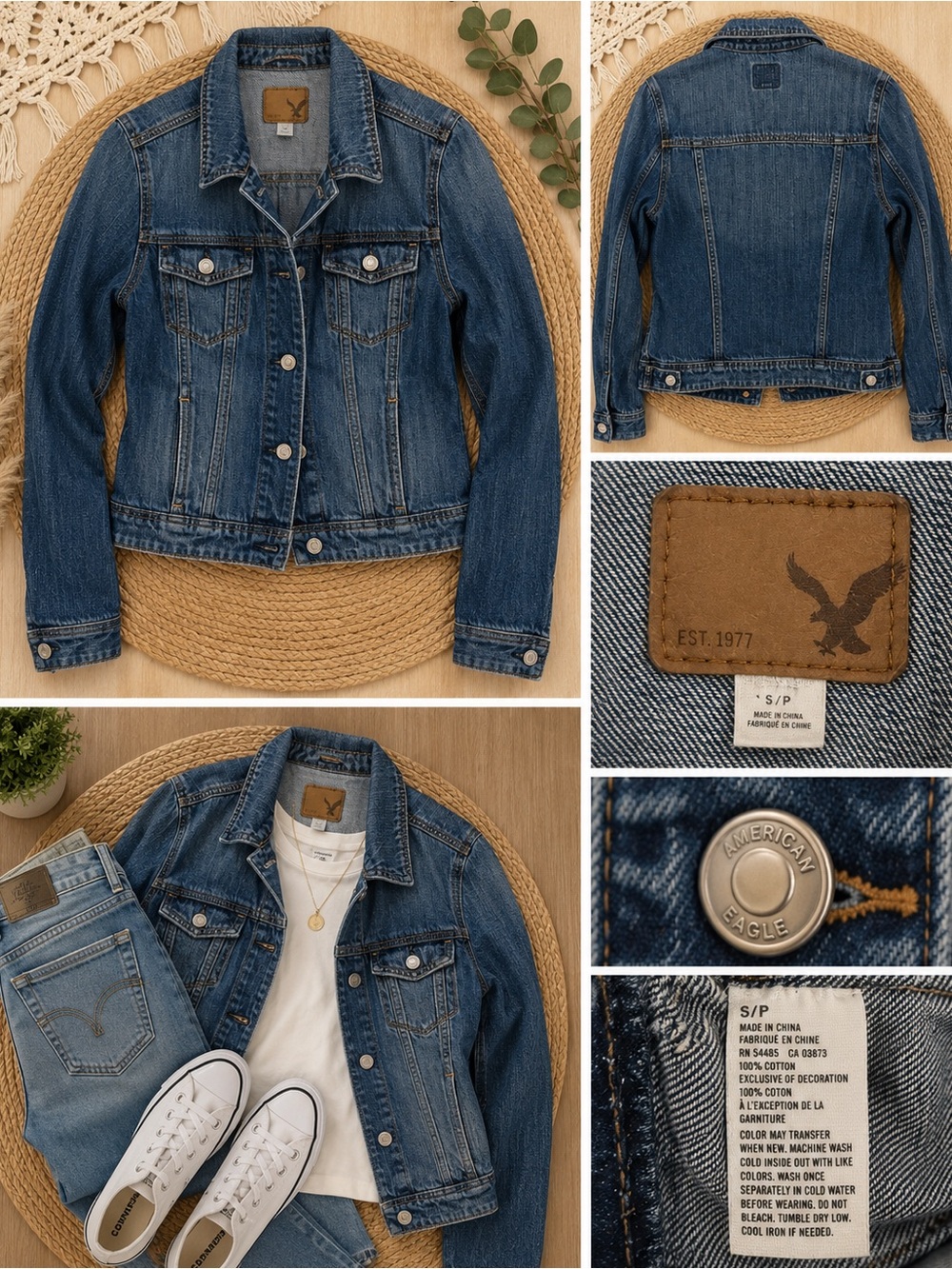 American Eagle Outfitters Blue Denim Jean Jacket S/P